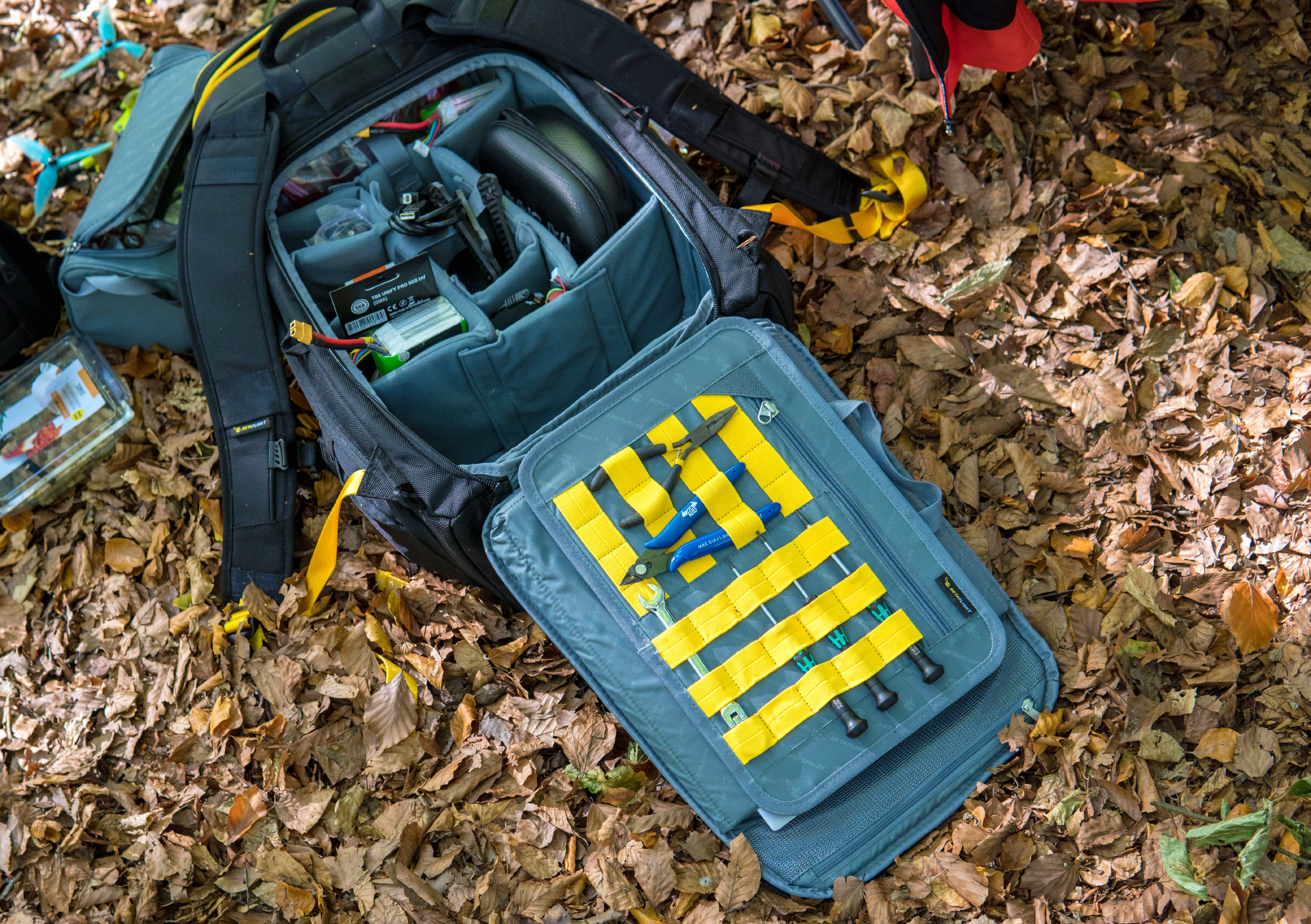 Backpack usage in the woods.