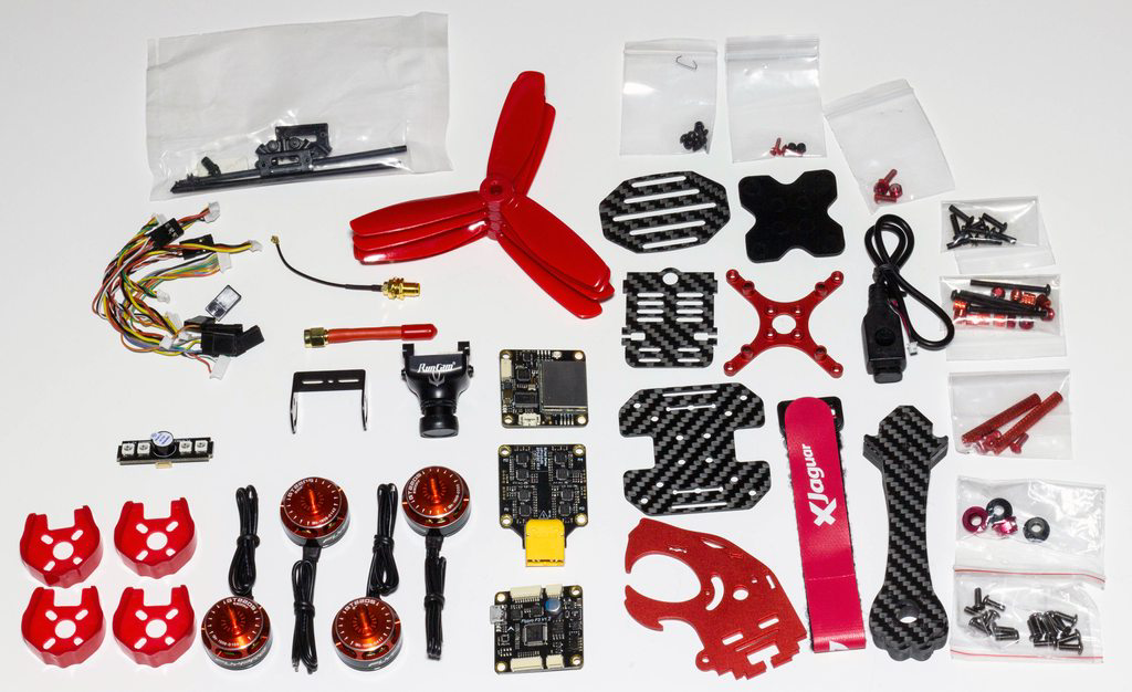 All of the parts laid out