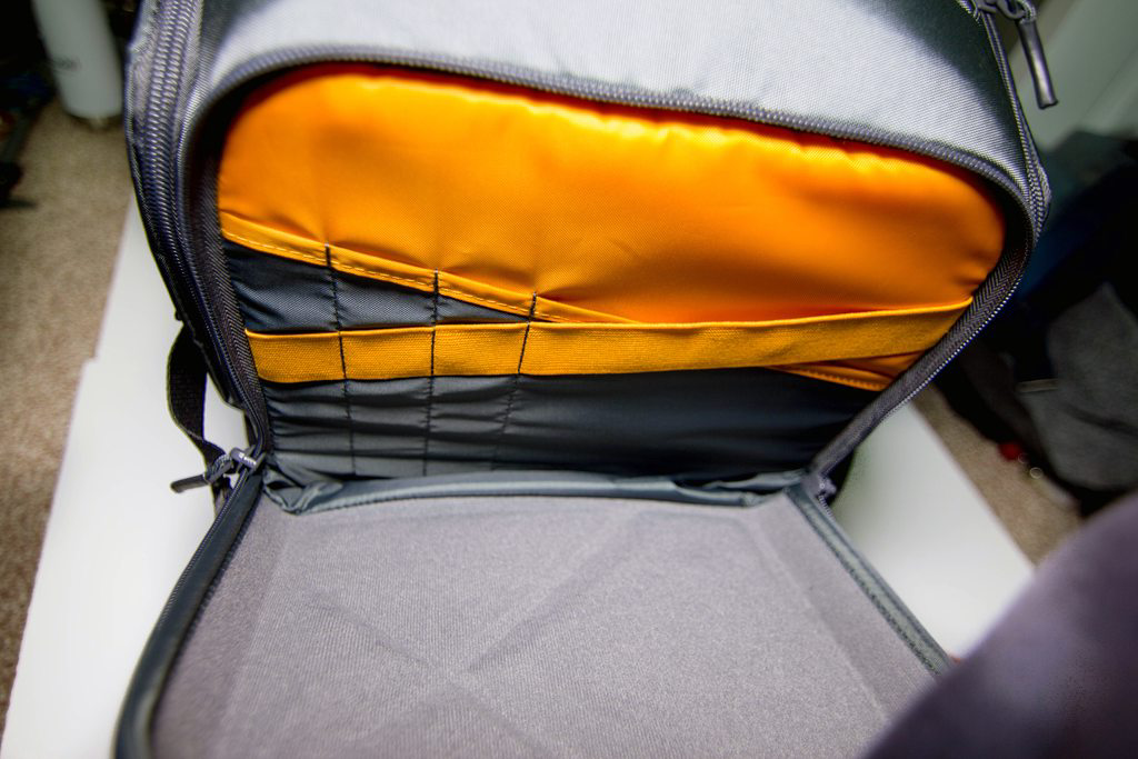 Lowepro BP X2 - Inside the top pocketed armoured area