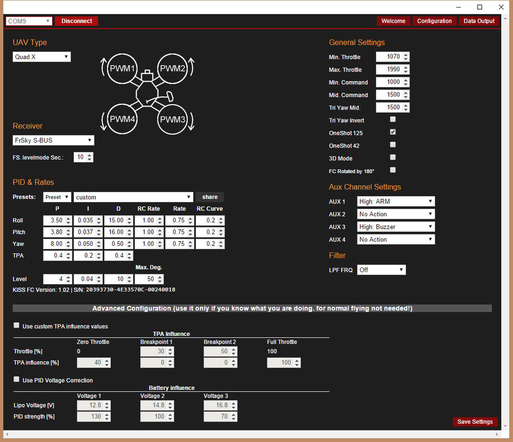 PIDs and Configuration GUI